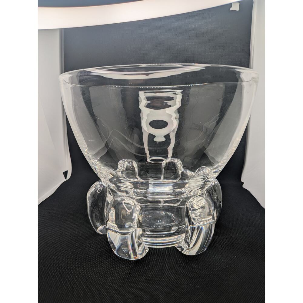 Steuben Art Glass 9 1/2" Centerpiece Bowl #8004 Designed by Lloyd Atkins 1950